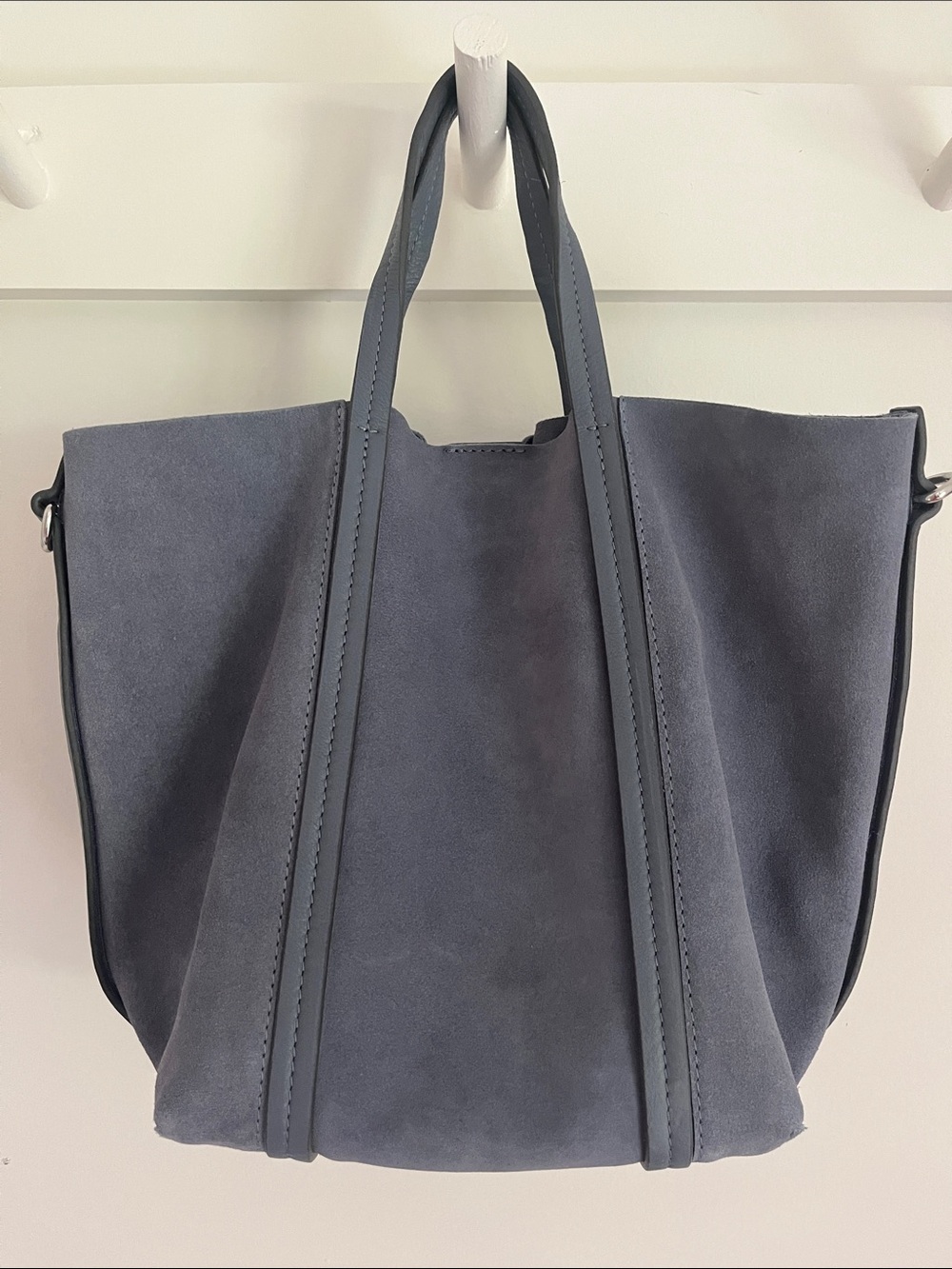 Parfois powder blue suede leather crossbody bag.